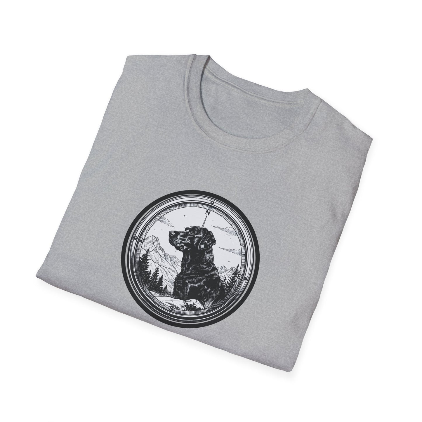 Labrador Outdoor Compass T-Shirt – Mountain & Forest Dog Lover Design