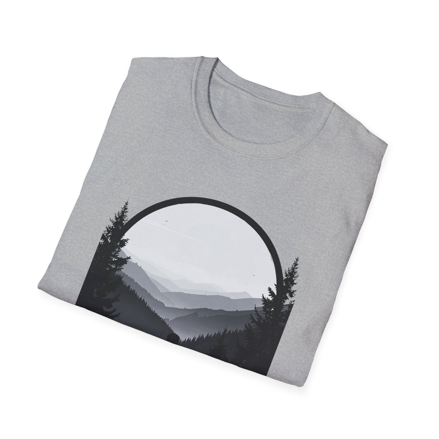 Man and Dog Mountain View T-Shirt – Outdoor Adventure Design