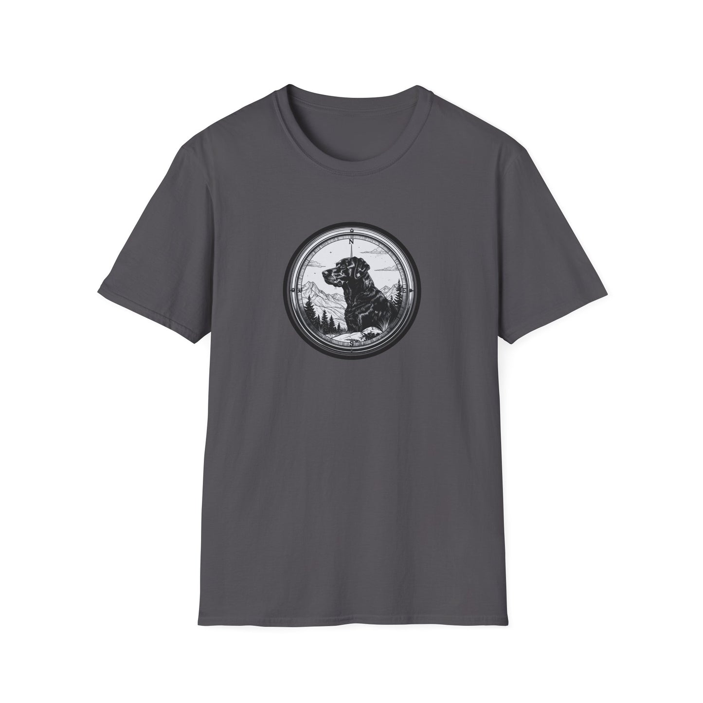 Labrador Outdoor Compass T-Shirt – Mountain & Forest Dog Lover Design