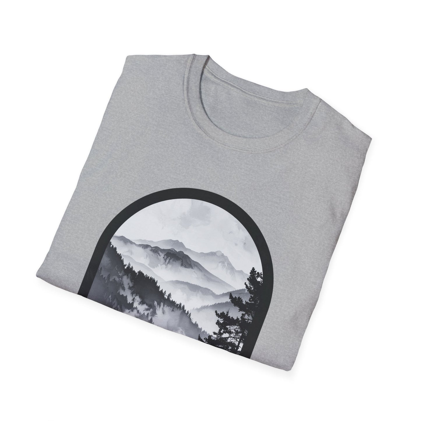 Woman and Dog Mountain View T-Shirt – Outdoor Adventure Design