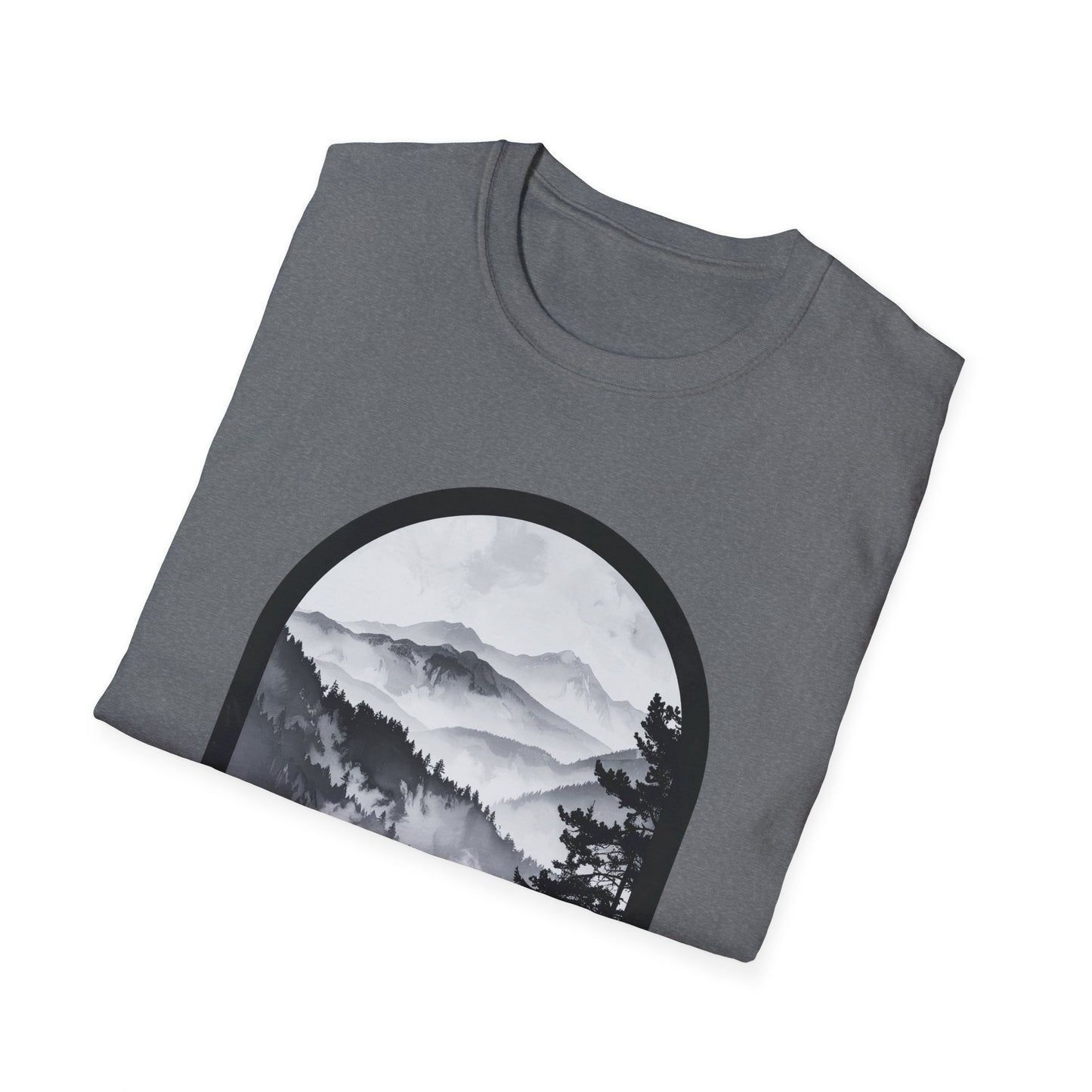 Woman and Dog Mountain View T-Shirt – Outdoor Adventure Design