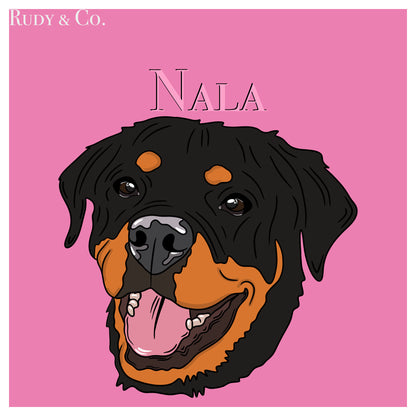 Personalised Digital Art Pet Portrait - Custom Square Artwork
