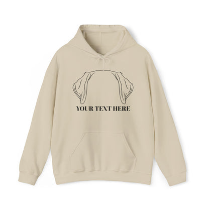 Personalised Labrador Dog Ear Hoodie – Custom Text Unisex Pullover