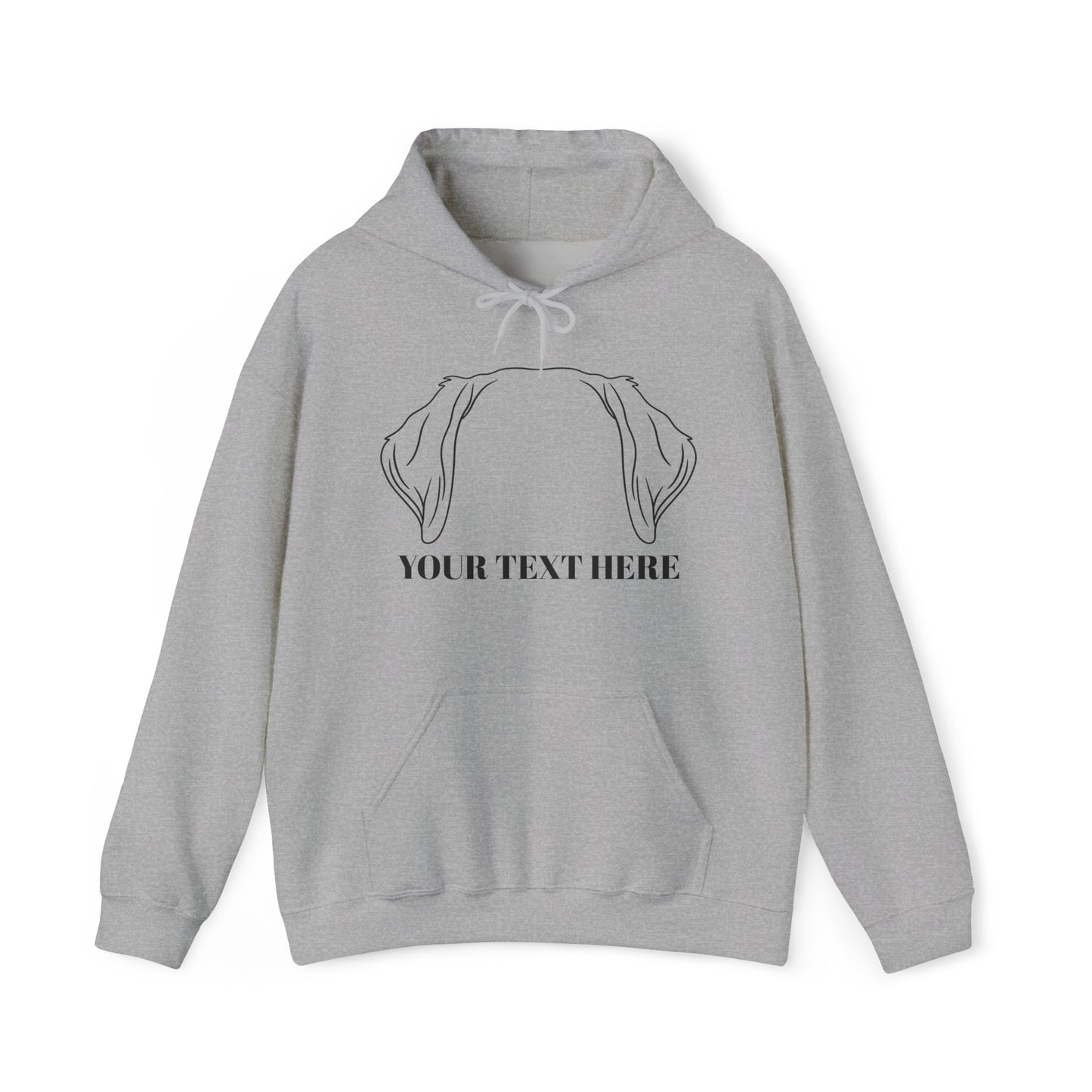 Personalised Labrador Dog Ear Hoodie – Custom Text Unisex Pullover