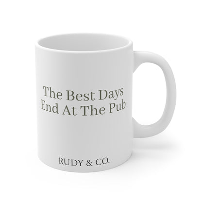 Chocolate Labrador Country Pub Mug – The Best Days End At The Pub