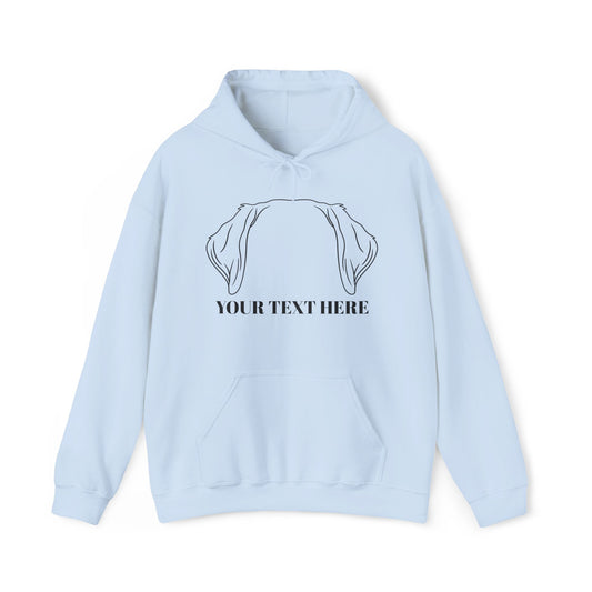 Personalised Labrador Dog Ear Hoodie – Custom Text Unisex Pullover