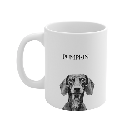 Custom Black & White Pet Portrait - Mug (11oz)