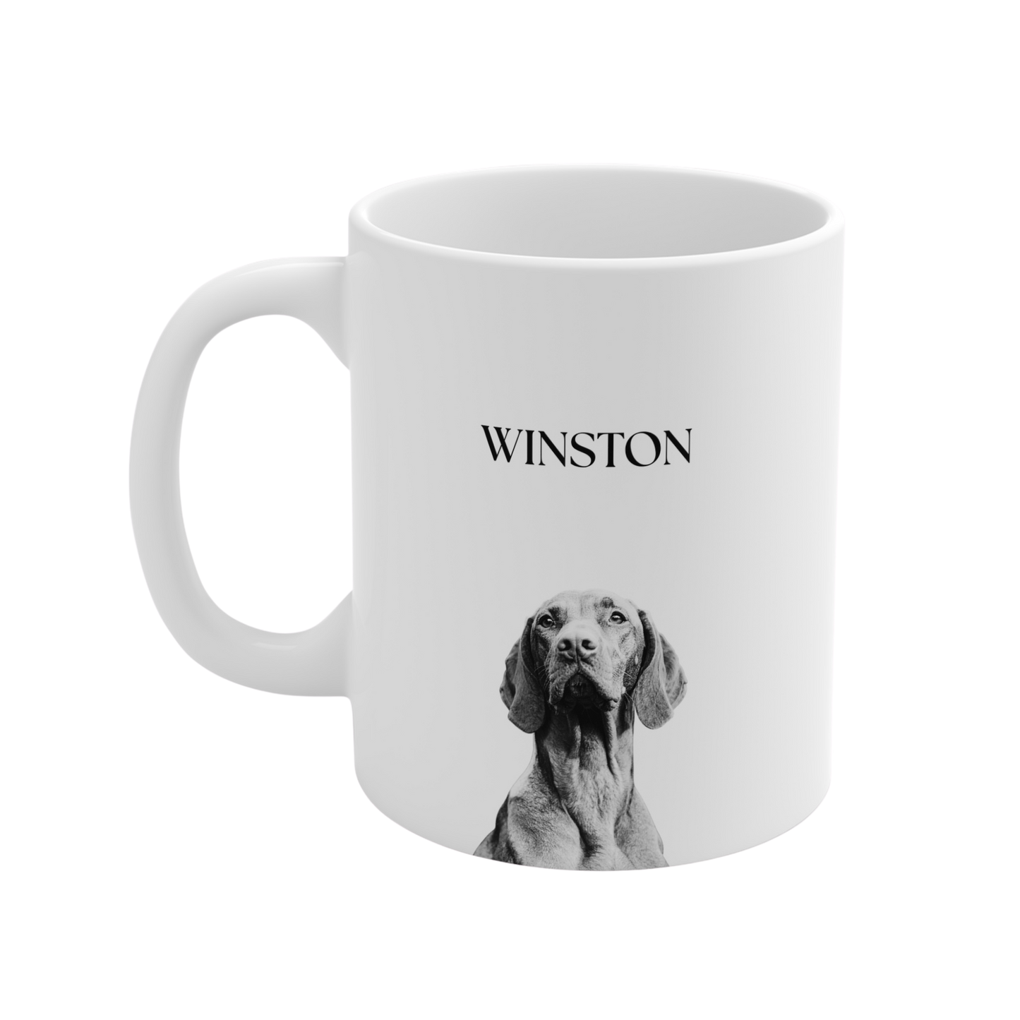 Custom Black & White Pet Portrait - Mug (11oz)