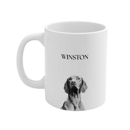 Custom Black & White Pet Portrait - Mug (11oz)