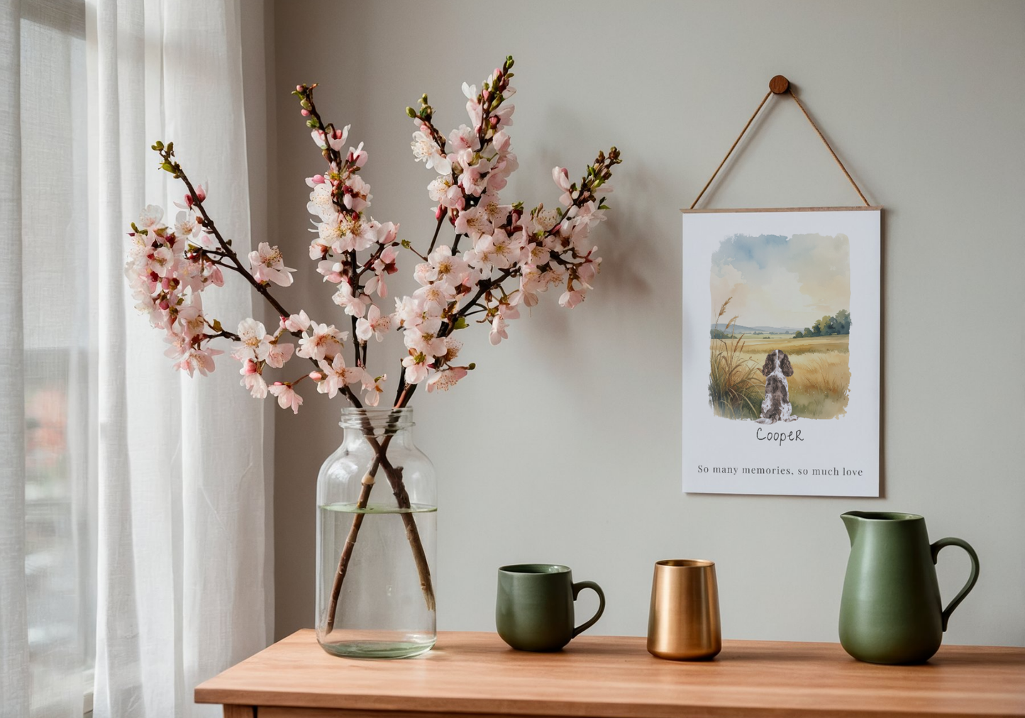 Personalised Dog Memorial Digital Art – Back View Illustration