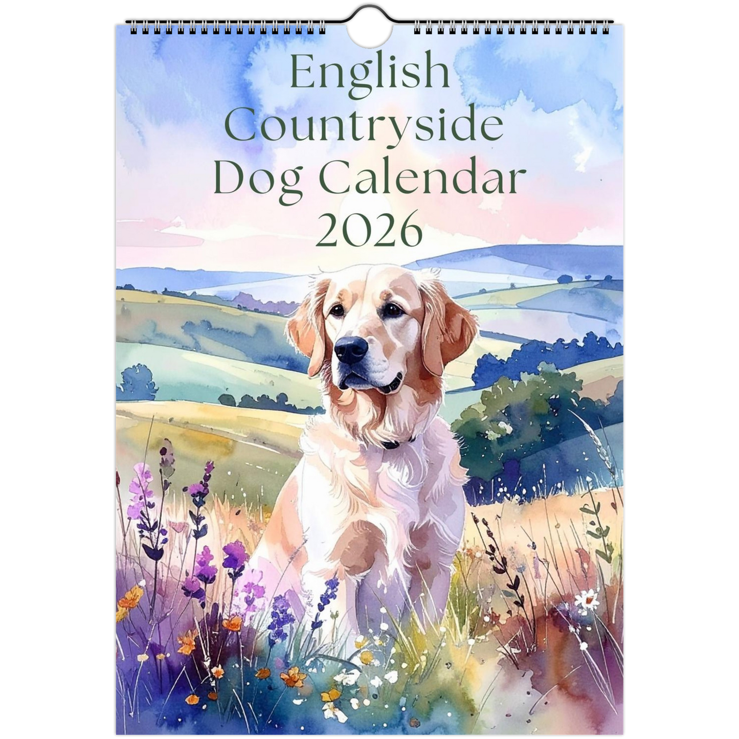 English Countryside dog calendar, dog calendar, dog gift
