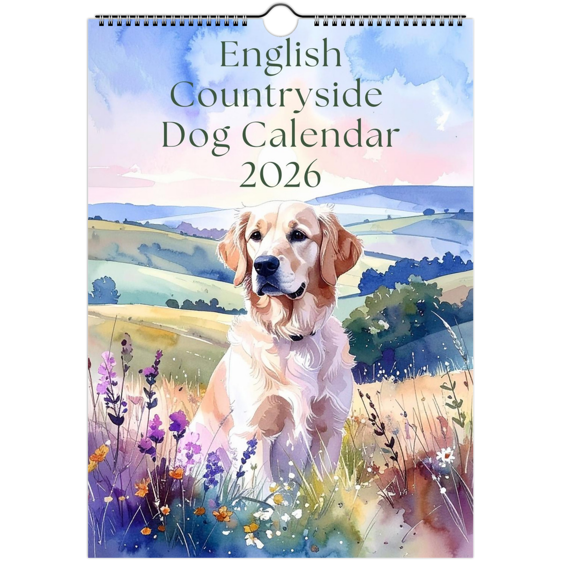 English Countryside dog calendar, dog calendar, dog gift
