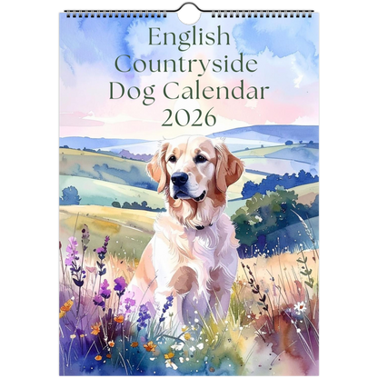English Countryside dog calendar, dog calendar, dog gift
