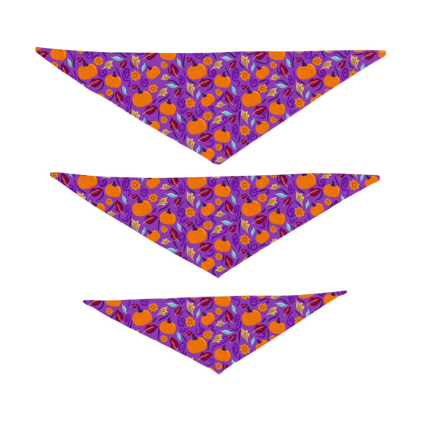 Rudy & Co. "Purple Pumpkin Magic" Dog Bandana.