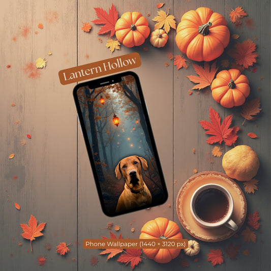 Lantern Hollow | Custom Halloween Dog Portrait | Phone and Wall Art Digital Download | Rudy & Co.