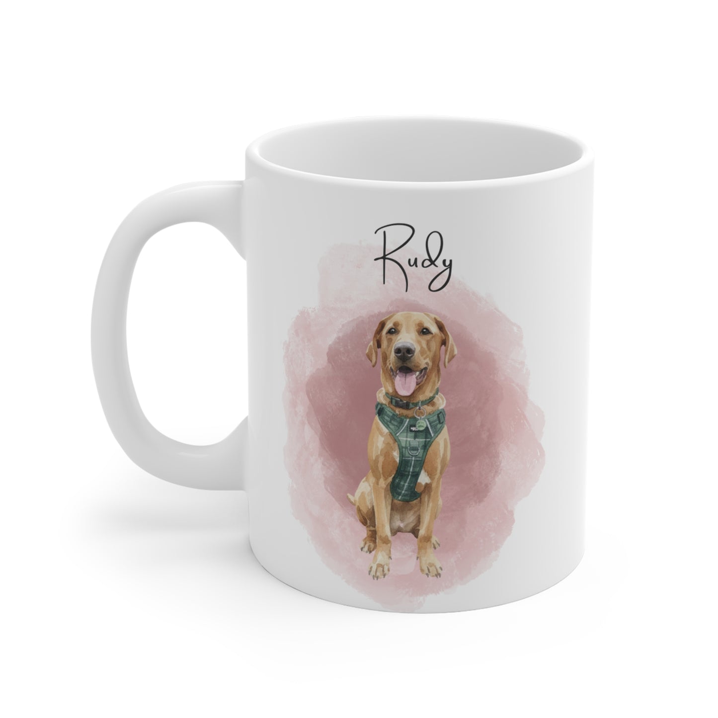 Personalised Pet Portrait Mug – Custom Watercolour Dog Illustration