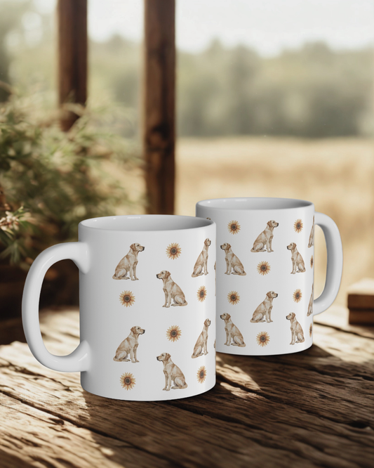 Yellow Labrador Sunflower Mug
