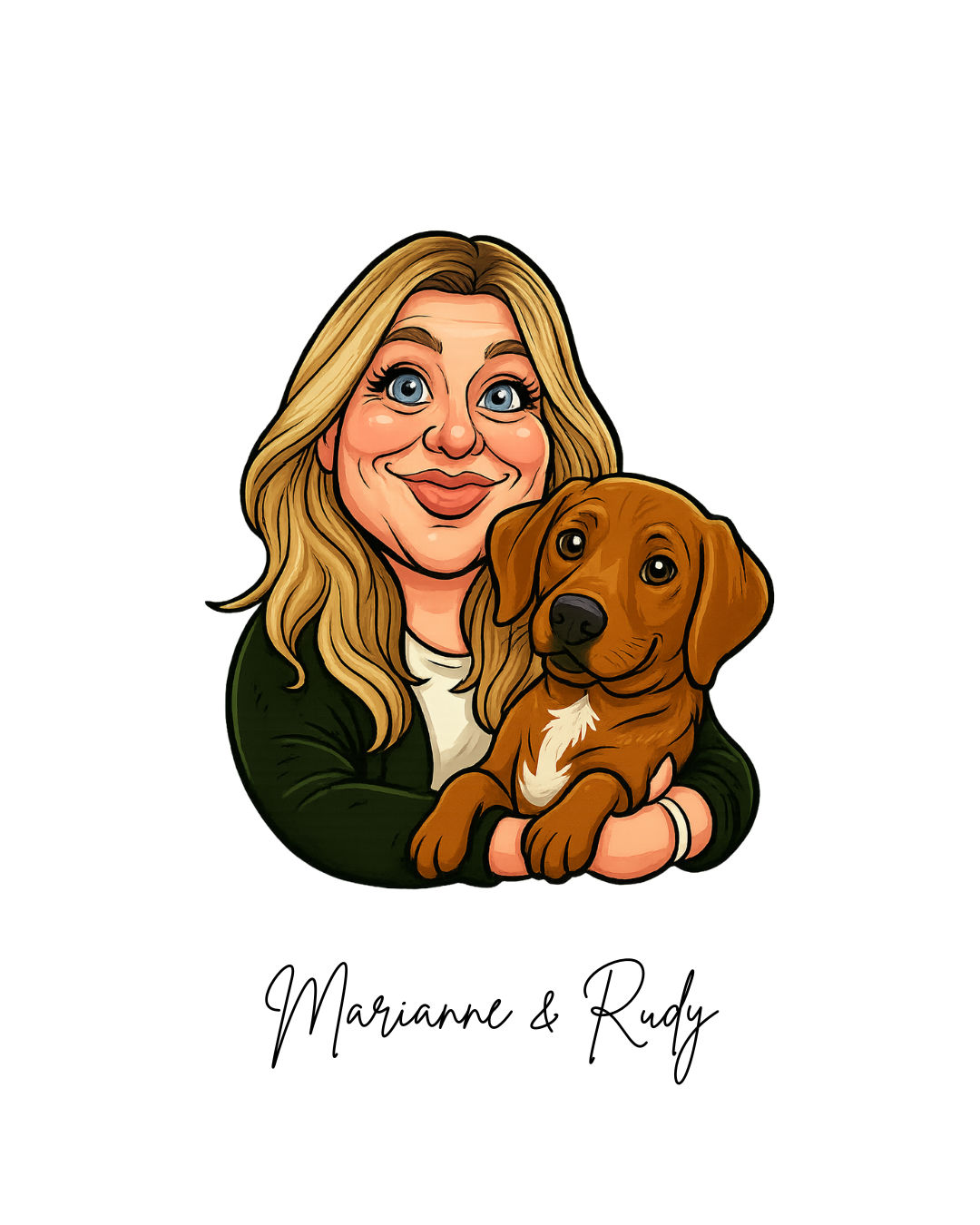 Personalised Cartoon Pet Portrait | Digital Pet & Owner Illustration | Custom Dog or Cat Art Gift