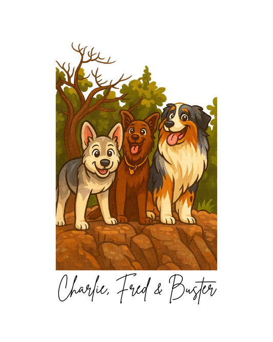 Personalised Cartoon Pet Portrait | Digital Pet & Owner Illustration | Custom Dog or Cat Art Gift