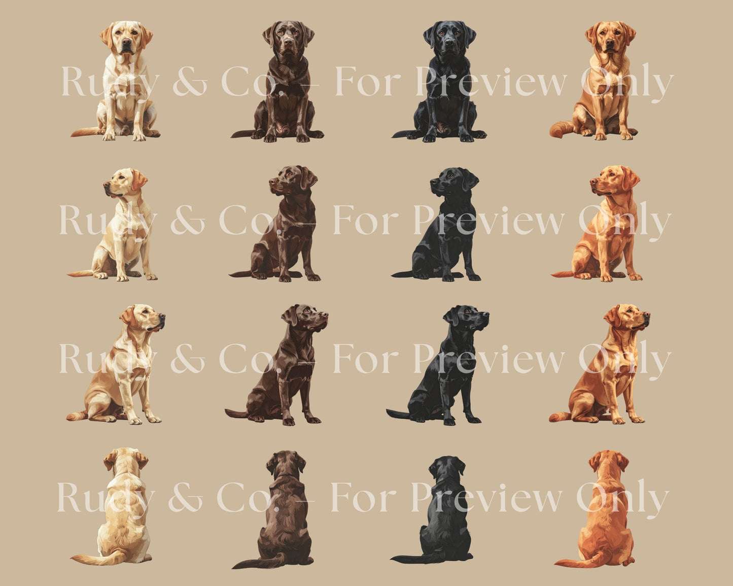 Labrador Clip Art Set
