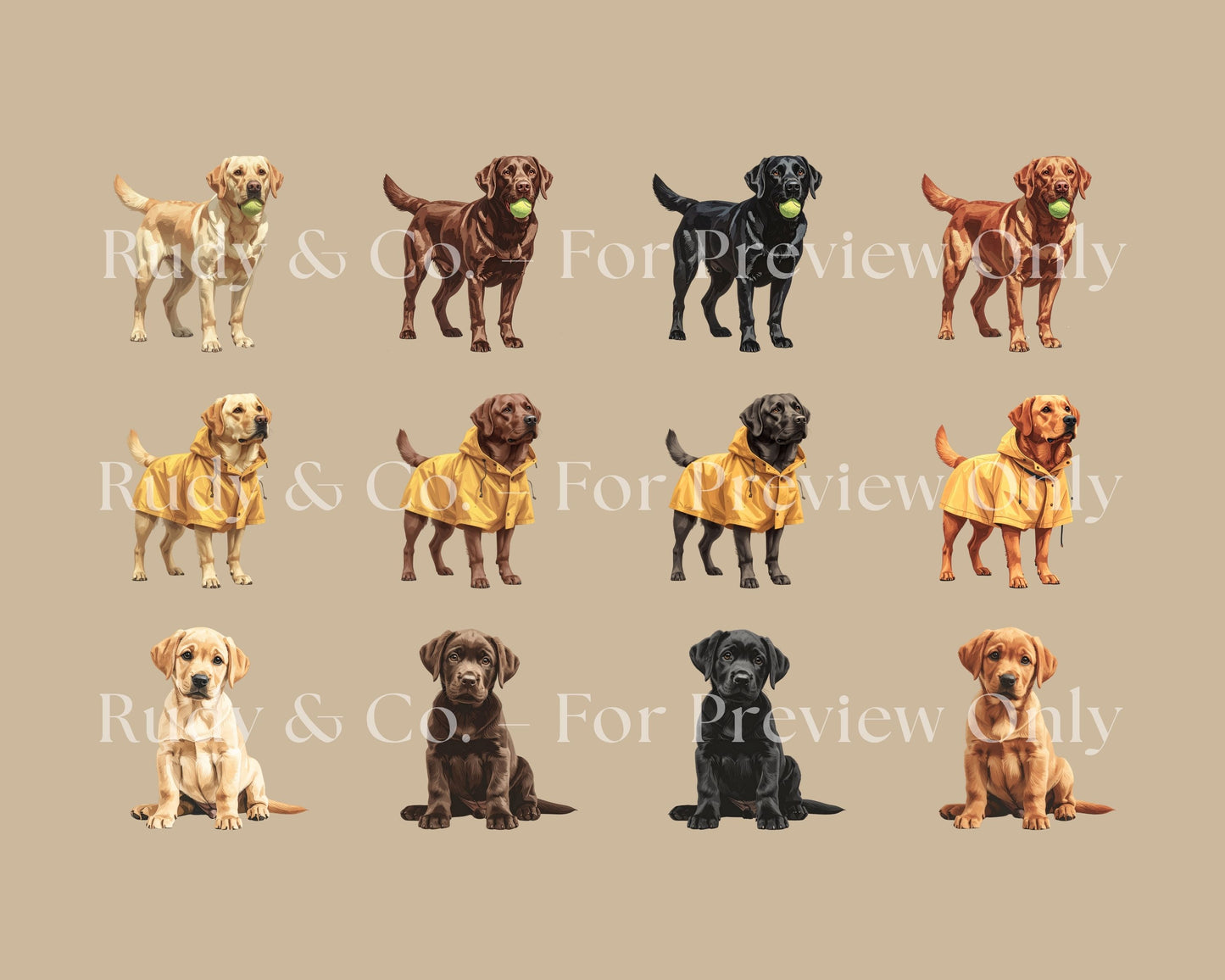 Labrador Clip Art Set