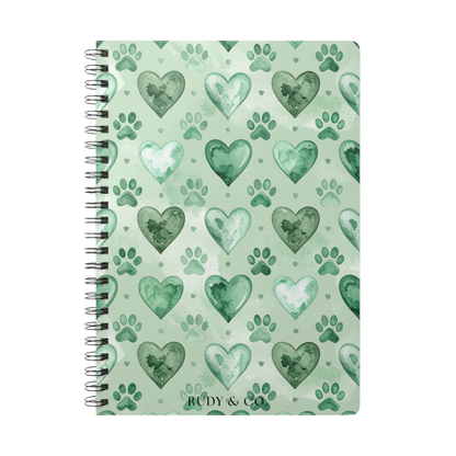 Hearts & Paw Prints - Softcover Notebook - A5