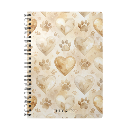 Hearts & Paw Prints - Softcover Notebook - A5