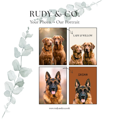 Personalised Watercolour Pet Portrait from Photo