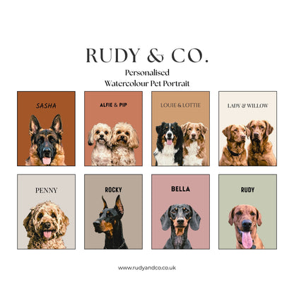 Personalised Watercolour Pet Portrait from Photo