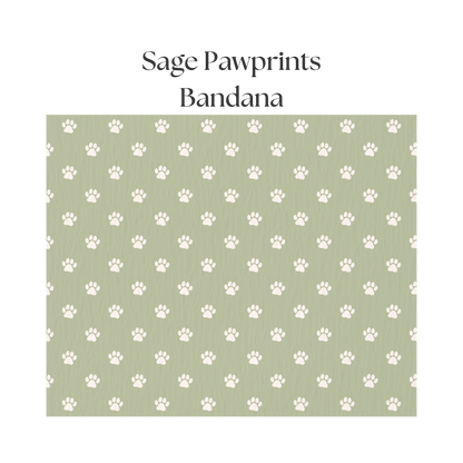Sage Pawprints - Bandana