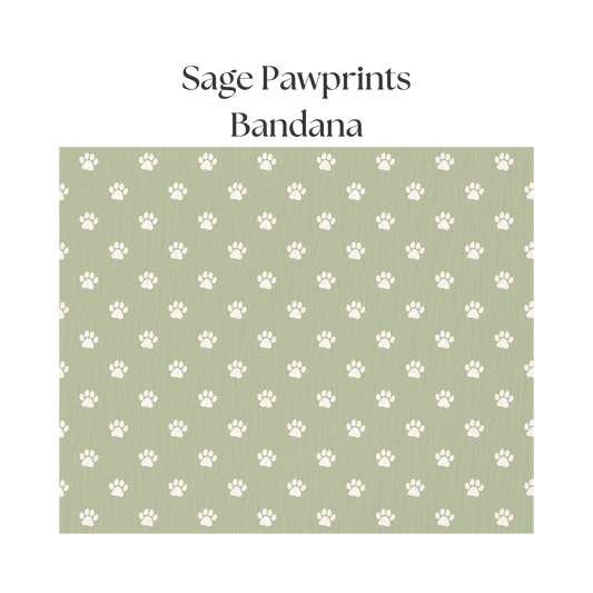 Sage Pawprints - Bandana