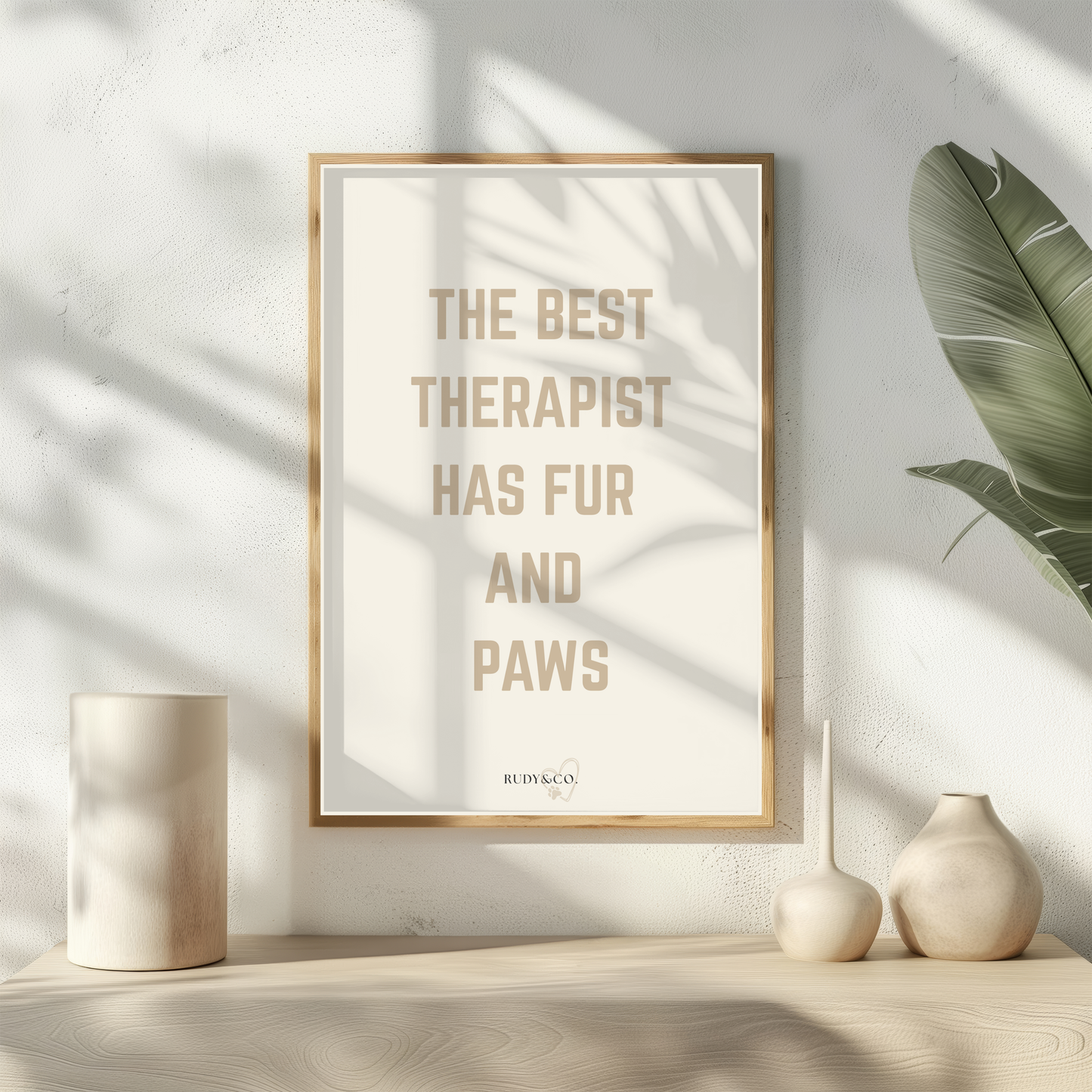 The Best Therapist Has Fur and Paws – Digital Art Print (Instant Download)