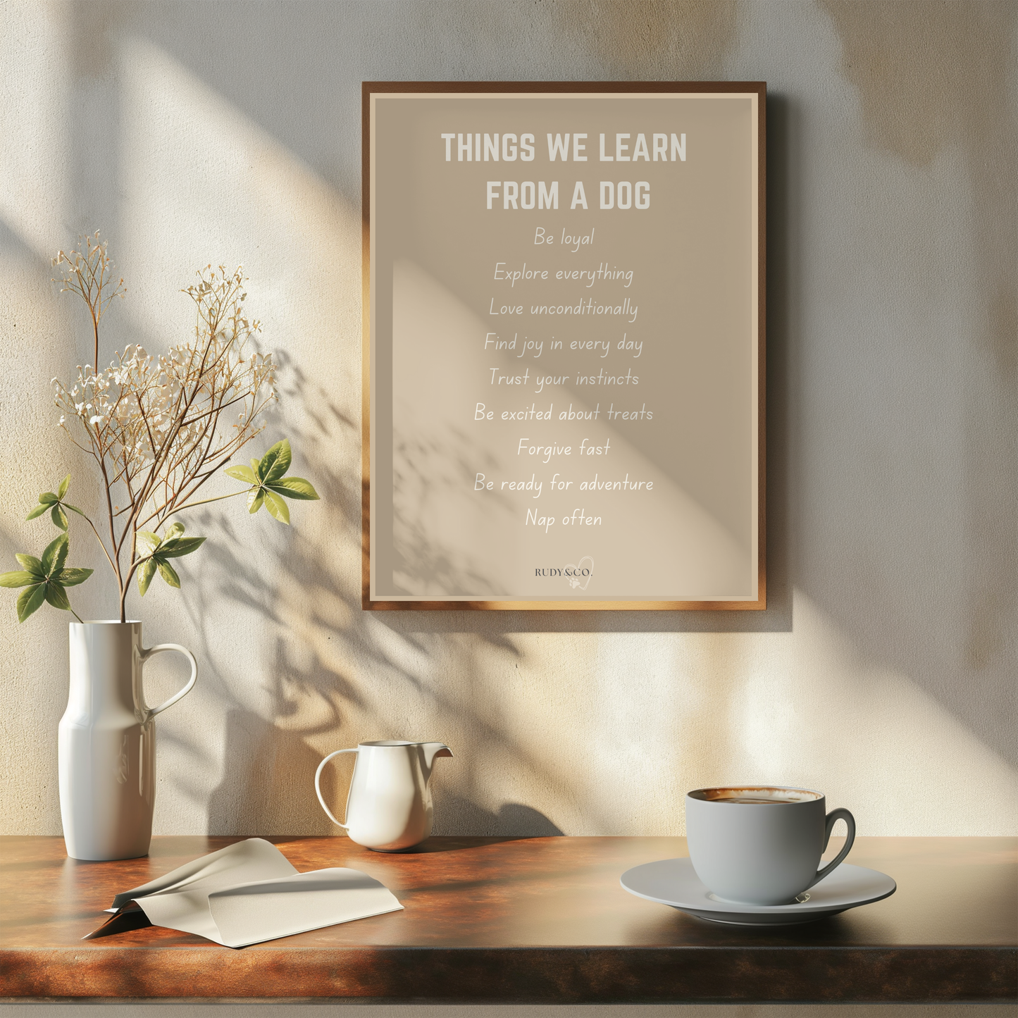 Things We Learn From a Dog – Digital Art Print (Instant Download)