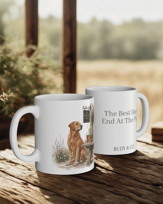 Fox Red Labrador Country Pub Mug – The Best Days End At The Pub