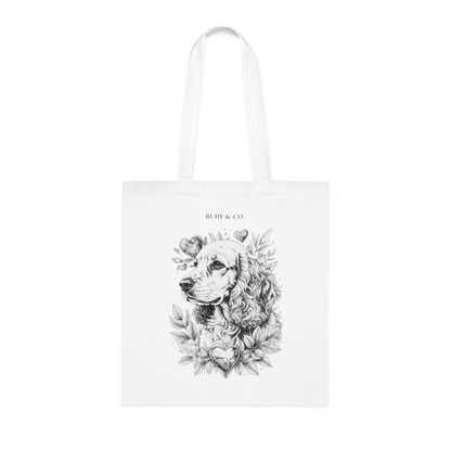 Valentine Dog Tote Bag – Choose from 5 Hand-Drawn Style Cocker Spaniel Designs
