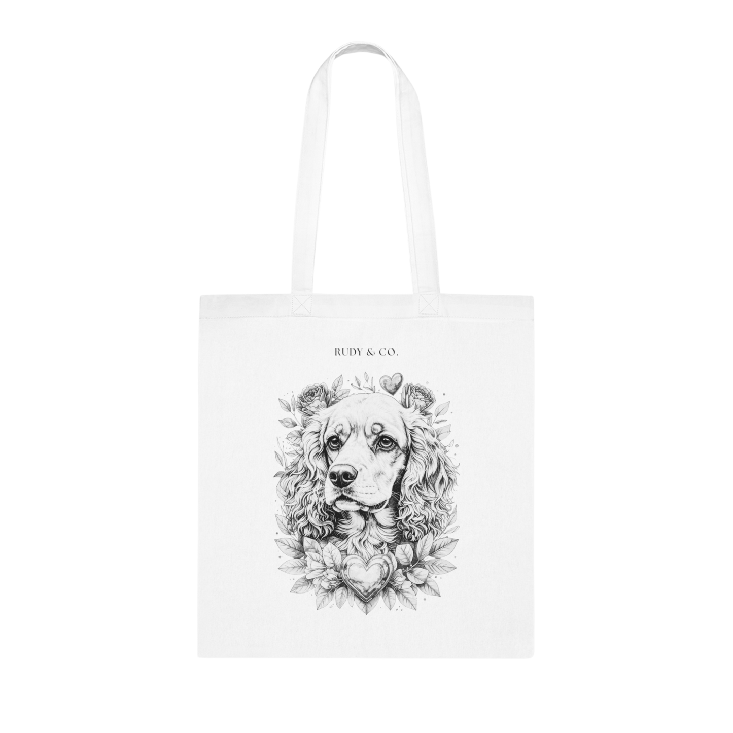 Valentine Dog Tote Bag – Choose from 5 Hand-Drawn Style Cocker Spaniel Designs