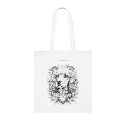 Valentine Dog Tote Bag – Choose from 5 Hand-Drawn Style Cocker Spaniel Designs