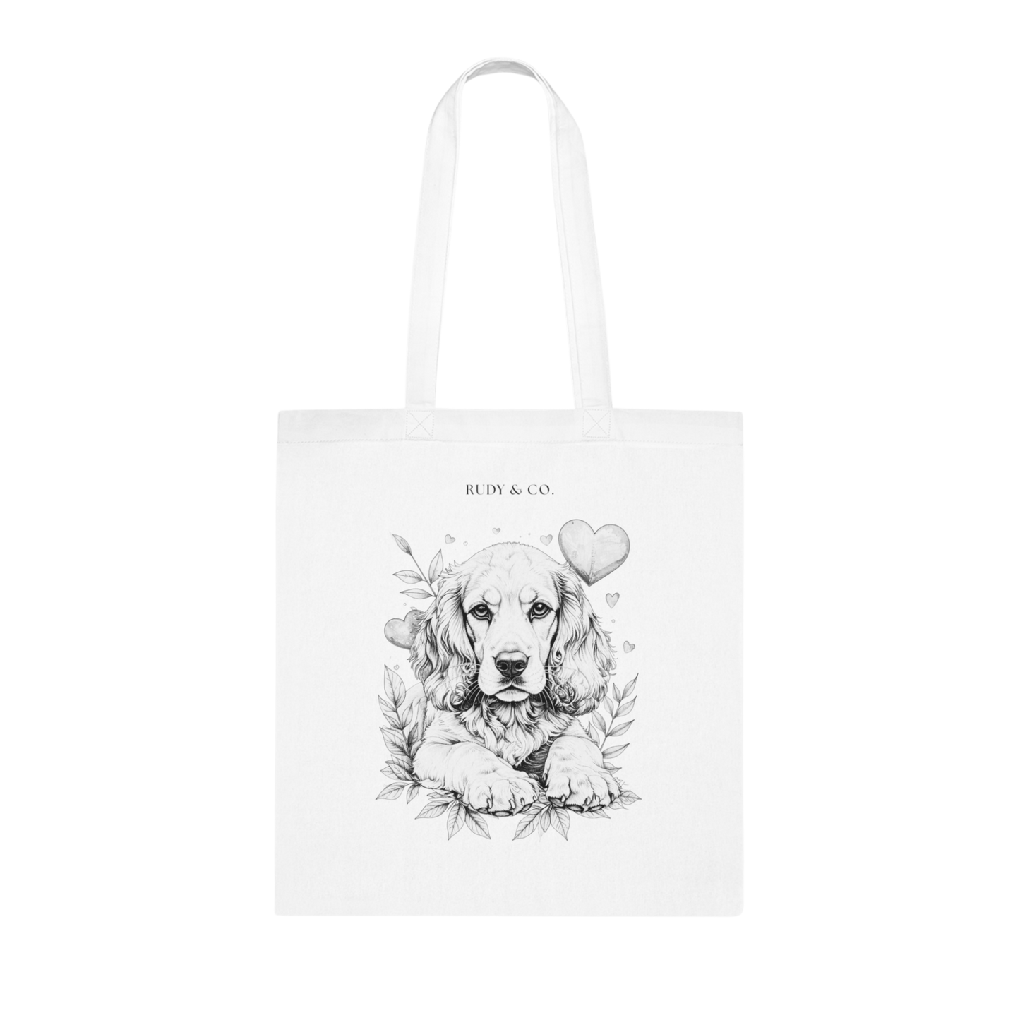 Valentine Dog Tote Bag – Choose from 5 Hand-Drawn Style Cocker Spaniel Designs