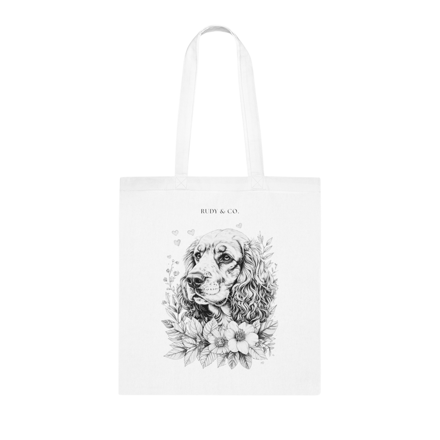 Valentine Dog Tote Bag – Choose from 5 Hand-Drawn Style Cocker Spaniel Designs