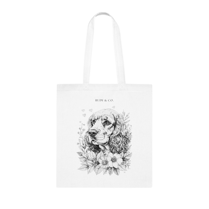 Valentine Dog Tote Bag – Choose from 5 Hand-Drawn Style Cocker Spaniel Designs