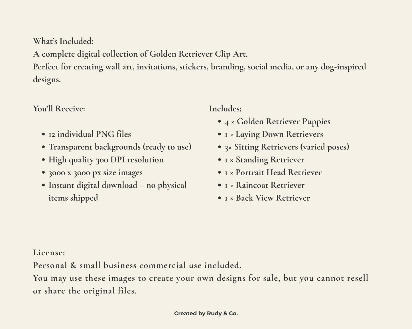 Golden Retriever Clipart Set