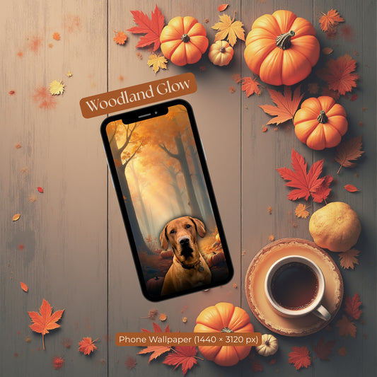 Woodland Glow | Custom Halloween Dog Portrait | Phone and Wall Art Digital Download | Rudy & Co.