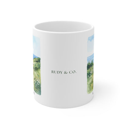 Personalised Dog & Owner Mug – Countryside Walk Design