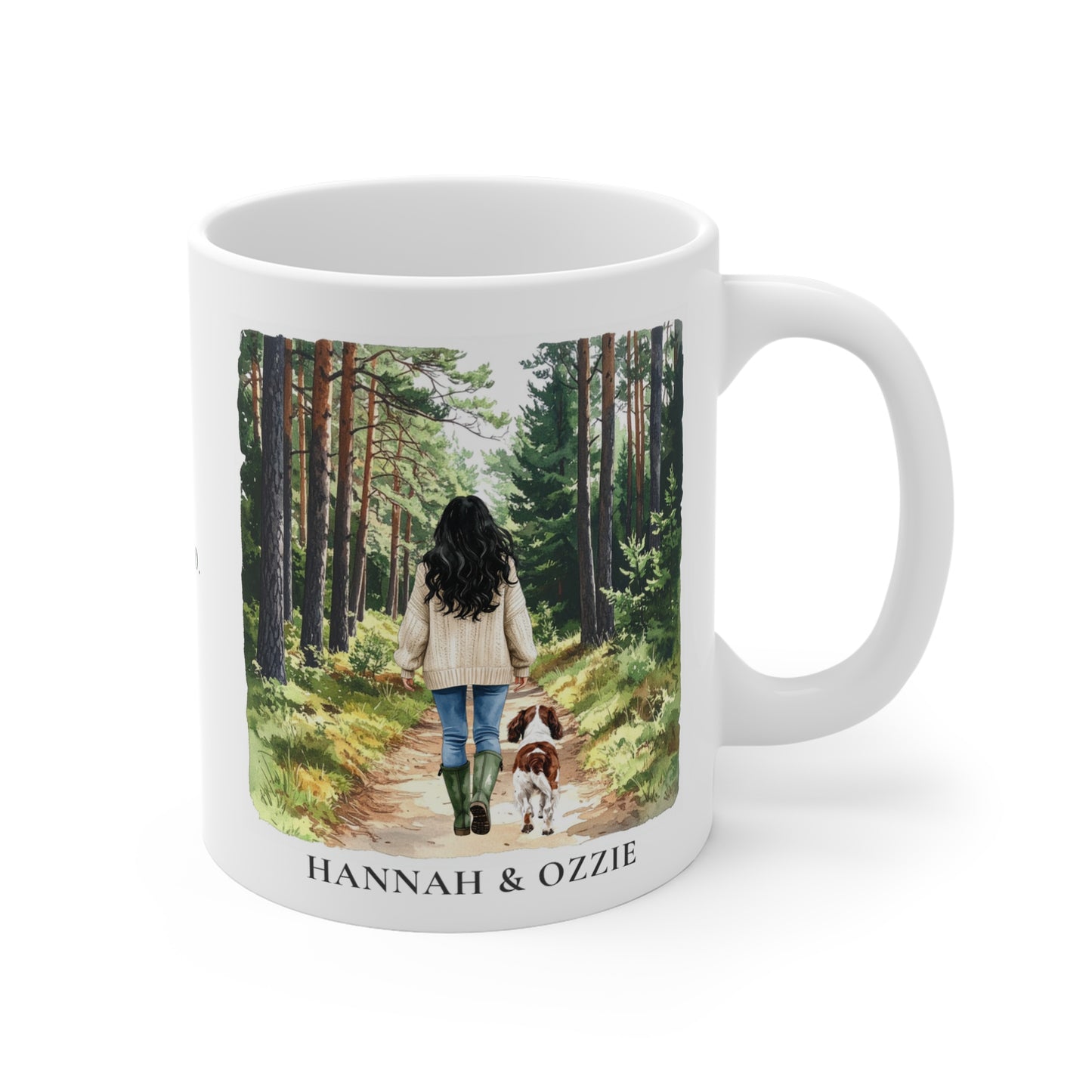 Personalised Dog & Owner Mug – Countryside Walk Design