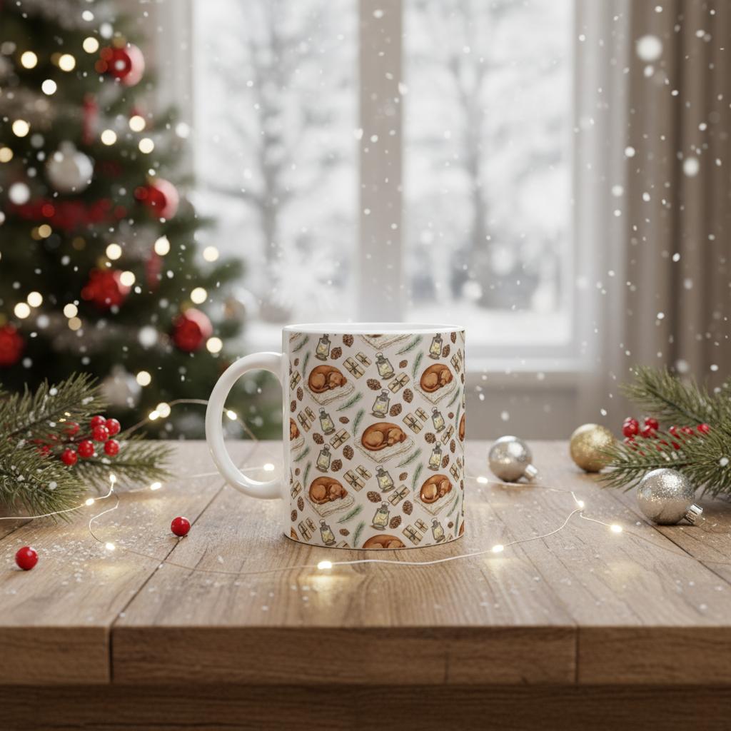Cozy Christmas Mug – Fox Red Labrador by Rudy & Co.