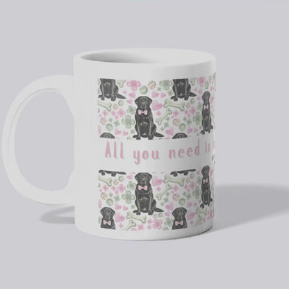 Black Labrador Valentine’s Mug – “All you need is love and a Black Lab”