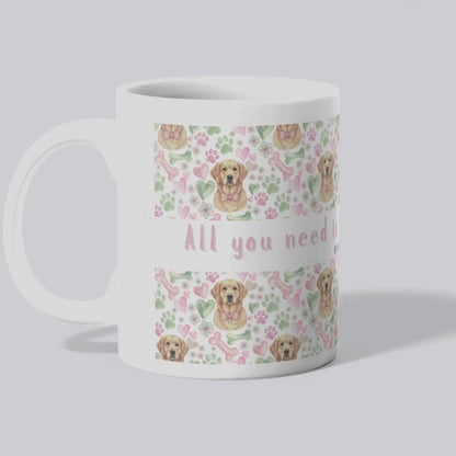 Golden Retriever Valentine’s Mug – “All you need is love and a Golden Retriever”
